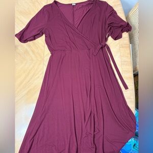 NWOT Old Navy Burgundy Wrap Dress